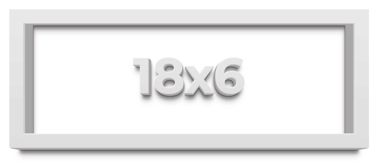 Panoramic Shadow Box 1.5" Depth White Picture Frame - UV Acrylic, Backing, Hanging Hardware